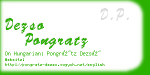 dezso pongratz business card